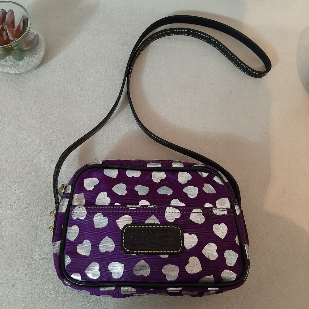 Dooney Bourke Purple Silver Hearts Bag